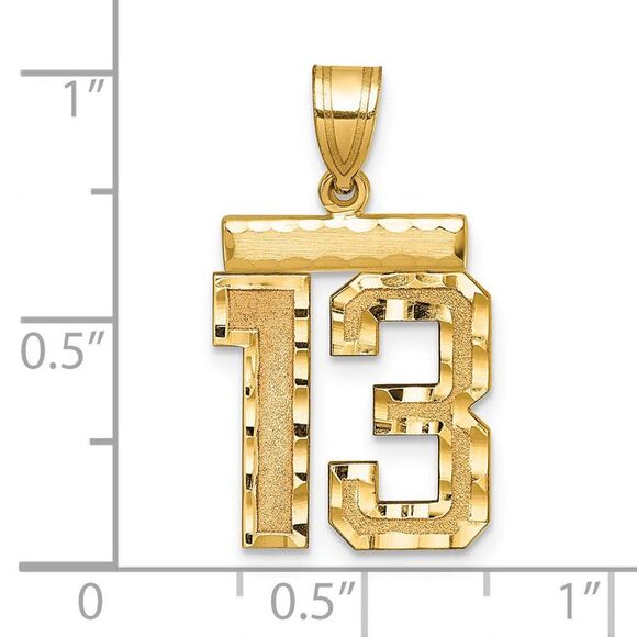 14K Yellow Gold, Varsity Collection, Medium D/C Pendant Number 13 - Picture 3 of 4